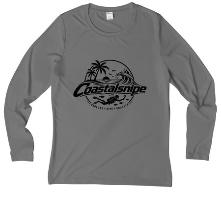 Dive Into Adventure ? Official UV Shirt, a Dark Smoke Grey Women's UV Performance Long Sleeve Tee