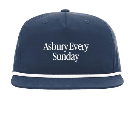 Asbury Every Sunday Rope Hat, a Navy/ White Printed Umpqua Snapback Cap