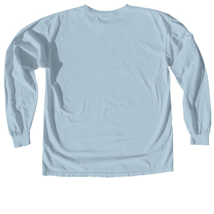 PRIDE MONTH: Trans Rights, a Chambray Comfort Colors Long Sleeve Tee (back-view)