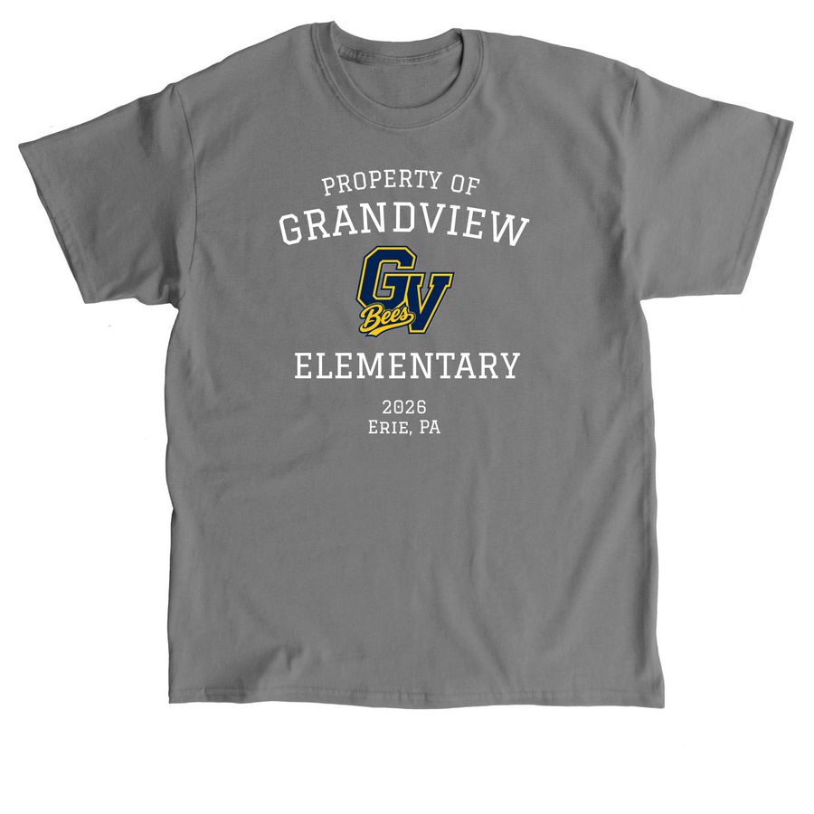 Grandview College Font, a Charcoal Classic Unisex Tee