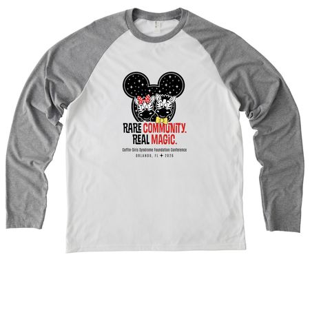 Rare Zebras Real Magic, a Aluminum Grey/ Bright White Allmade Eco Triblend Colorblock Raglan Long Sleeve Tee