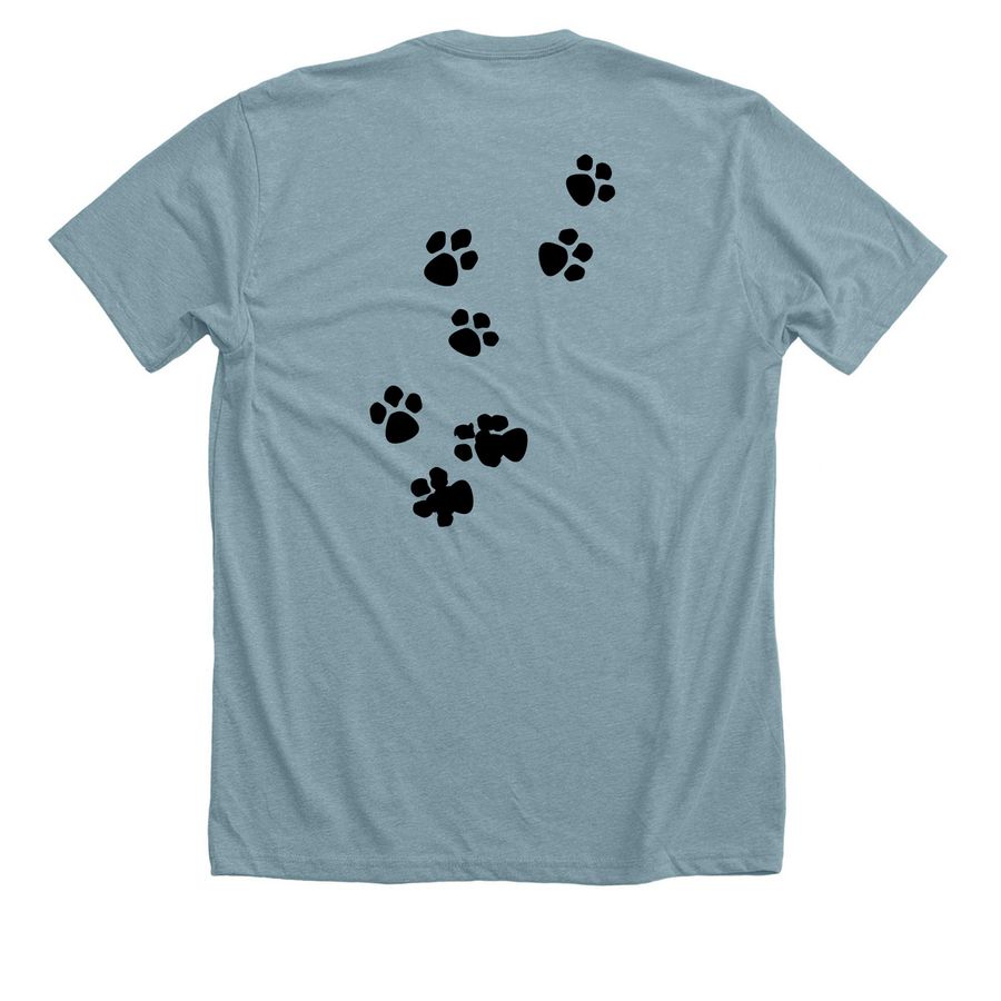 Dog Sniffing, a Heather Blue Lagoon Premium Unisex Tee (back-view)