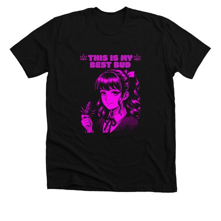 BEST BUD TEES!! (in purple), a Solid Black Blend Premium Unisex Tee