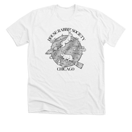 Witchy Wabbits on their Midnight Flight, a Solid White Blend Premium Unisex Tee