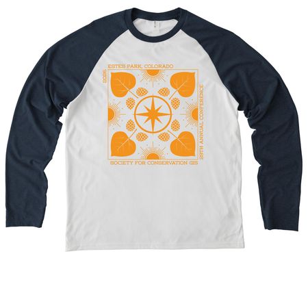 SCGIS 2026 Conference Shirts, a Rebel Blue/ Bright White Allmade Eco Triblend Colorblock Raglan Long Sleeve Tee