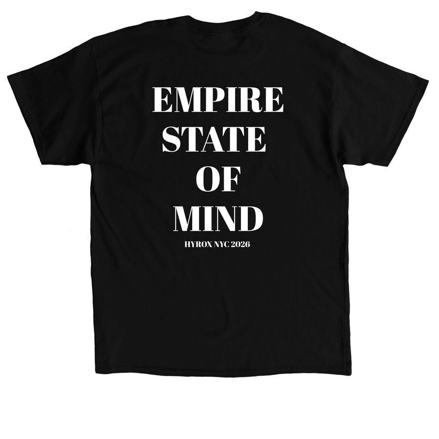 HYROX NYC 2026, a Black Classic Unisex Tee (back-view)