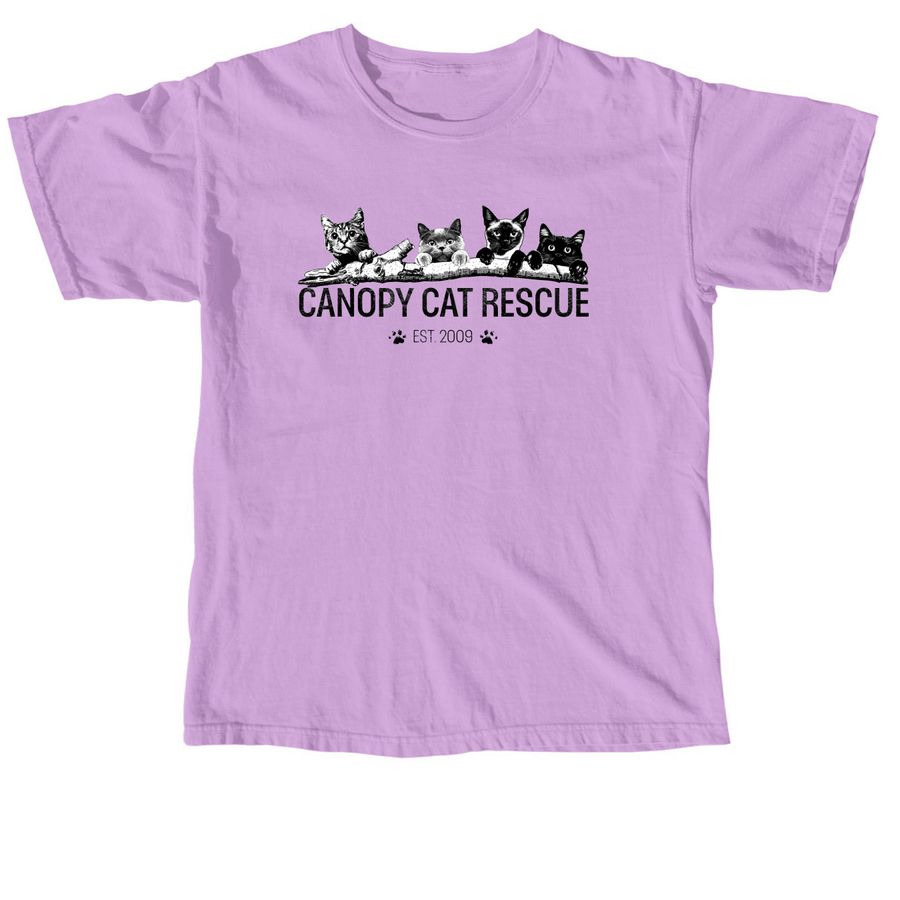 CCR Cats on a Branch, a Neon Violet Comfort Colors Unisex Tee