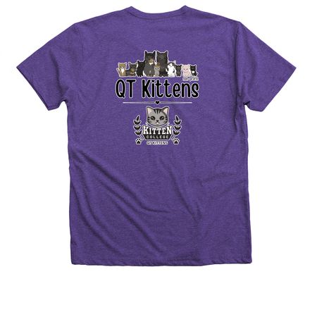 Buy a Shirt. &nbsp;Send a QT Kitten to College!, a Purple Rush Premium V-Neck Tee (back-view)