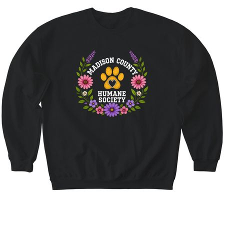 Summer Flowers, a Black Softstyle Crewneck Sweatshirt