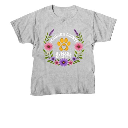 Summer Flowers, a Sport Grey Youth Unisex Tee