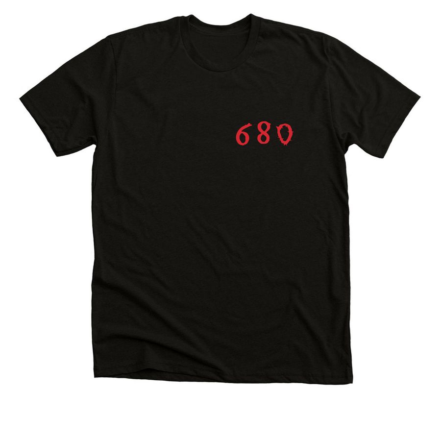 680 GGK LABEL DROP, a Black Heather Premium Unisex Tee