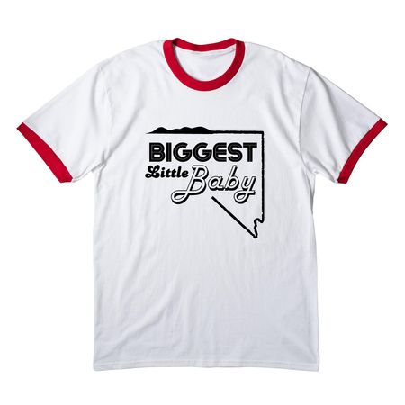 Biggest Little Baby Spring 2026, a White/ Red Cotton Ringer Tee