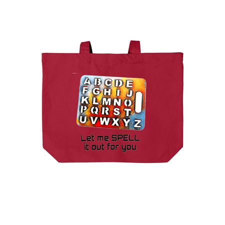 Colorful 26 Letter Board Tote&nbsp;, a Deep Red Cotton Canvas Tote Bag