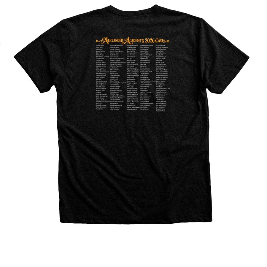 Nutcracker 2026 Shirts!, a Black Heather Premium Unisex Tee (back-view)