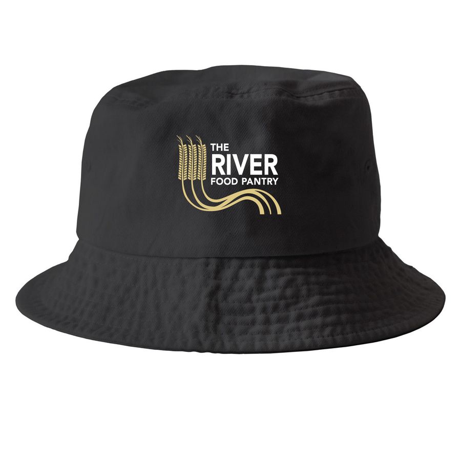 The River Logo - Bucket Hat, a Black Printed Bucket Hat