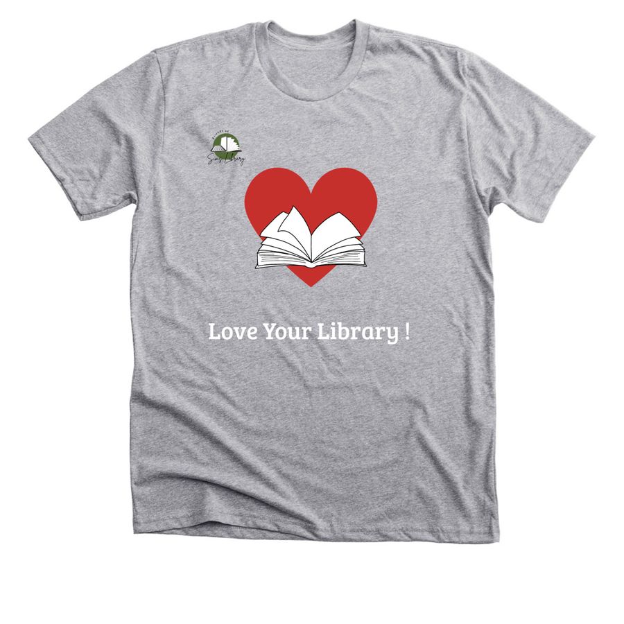 Love Your Library, a Athletic Heather Premium Unisex Tee