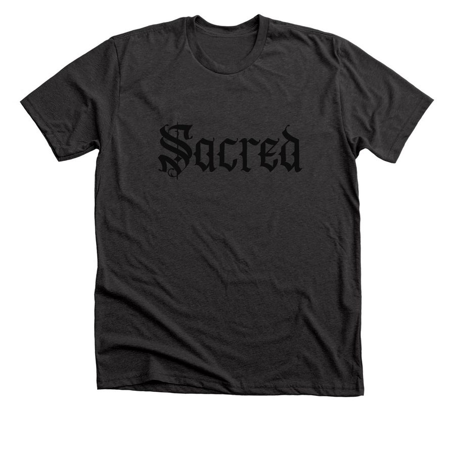 SACRED, a Dark Grey Heather Premium Unisex Tee