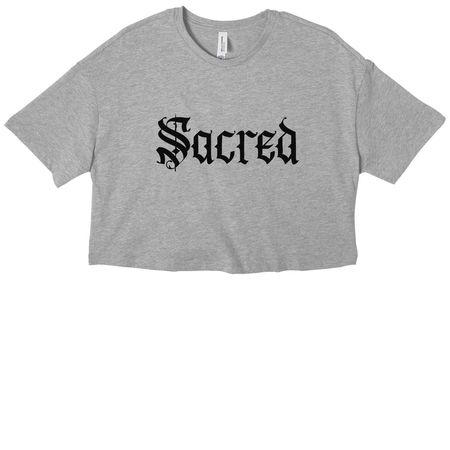 SACRED, a Athletic Heather Women?s Cropped Cotton Tee