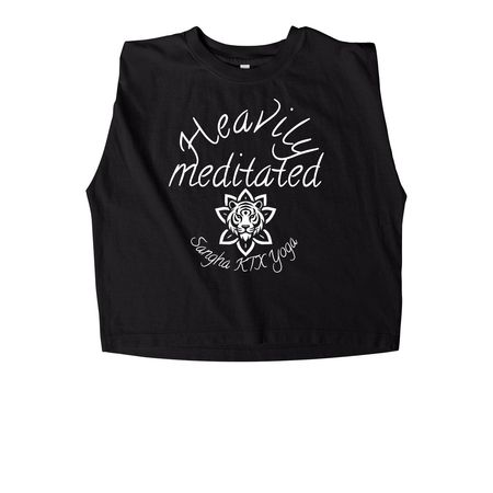 Heavily Meditated, a True Black Women's Heavyweight Garment Dye Muscle Tee