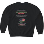 She Served, a Black Softstyle Crewneck Sweatshirt (back-view)