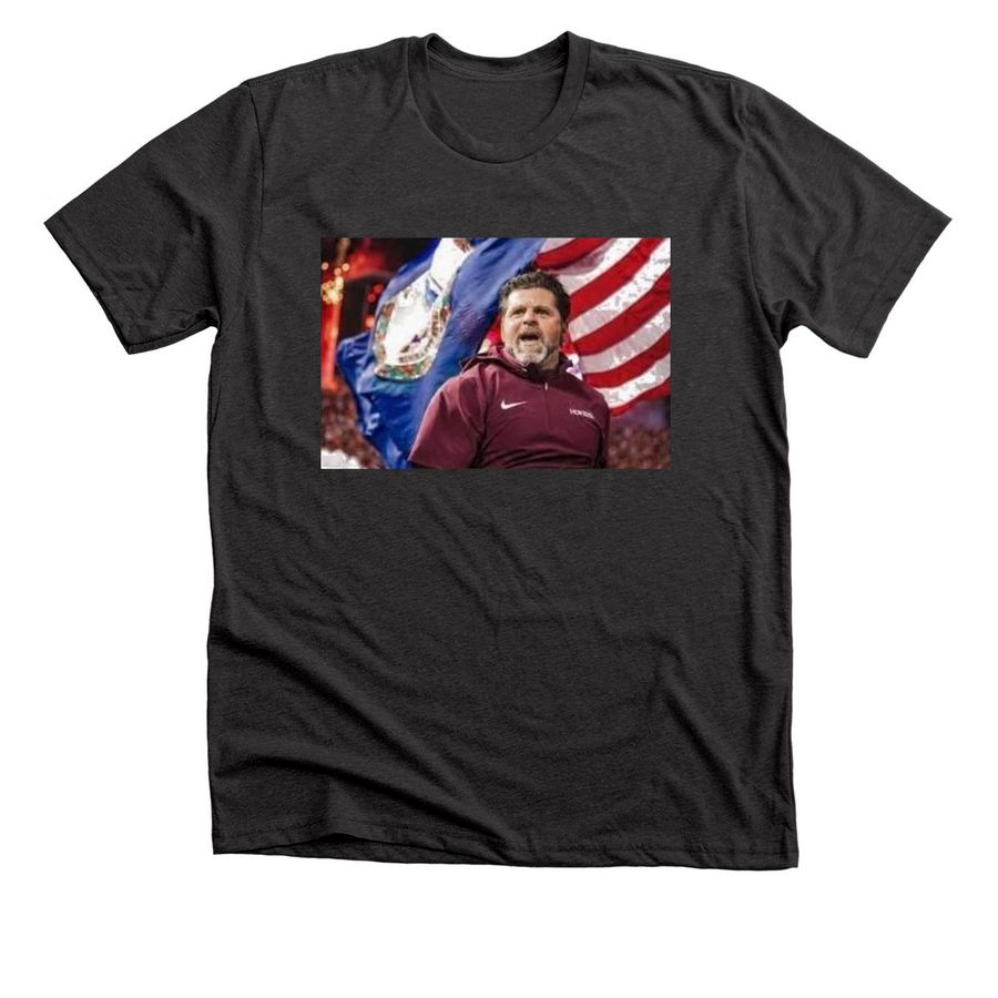 Coach Brent Pry Virginia Tech T-Shirt, a Dark Grey Heather Premium Unisex Tee