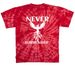 Never Surrender, a Red Classic Tie Dye Tee (back-view)