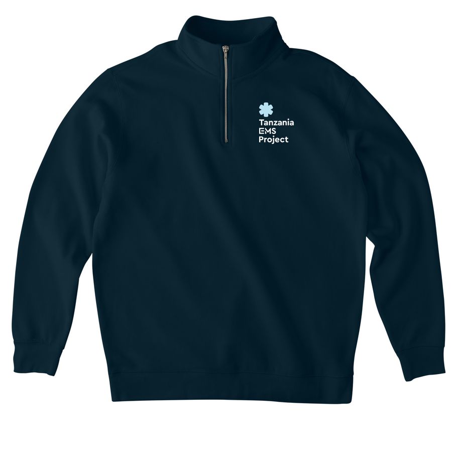TZEMS 1/4-Zip Sweatshirt, a Classic Navy Midweight Quarter Zip Pullover