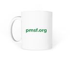 PMSF Ceramic Mugs, a White Coffee Mug (back-view)
