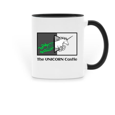Drink from a unicorn!, a Black Two-Tone Ceramic Mug
