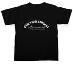 ONE YEAR STRONG, a Black Comfort Colors Unisex Tee (back-view)