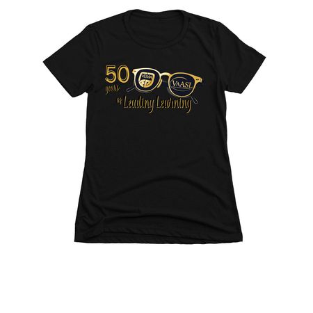 VAASL 50 Years, a Black Women's Slim Fit Tee