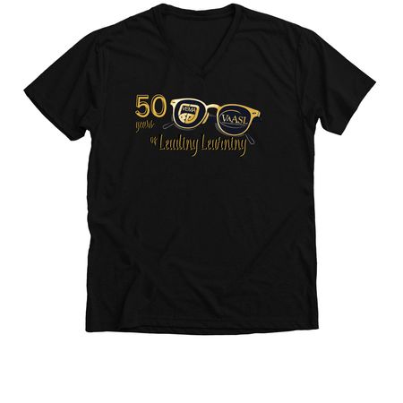 VAASL 50 Years, a Solid Black Blend Premium V-Neck Tee