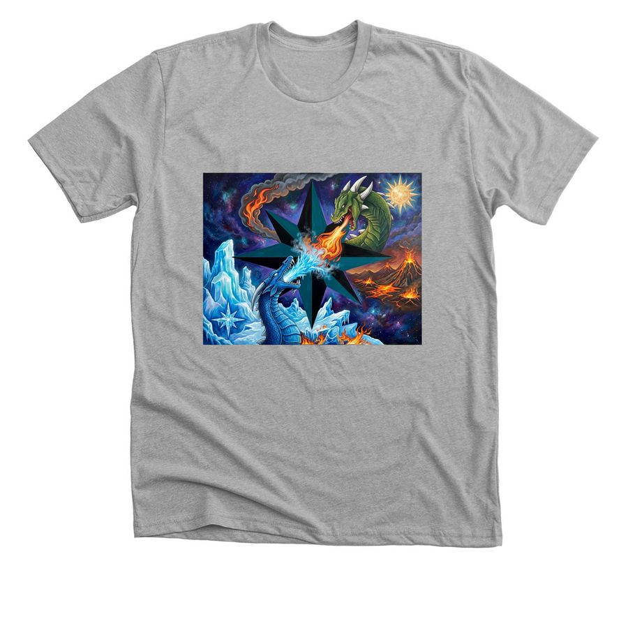 Fire and Ice, a Athletic Heather Premium Unisex Tee