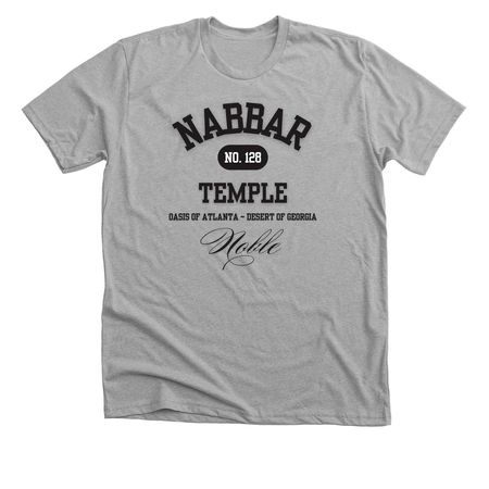 NABBAR TEMPLE: Legacy Sport- NOBLE (blk/wht), a Athletic Heather Premium Unisex Tee