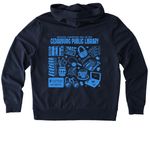 Zipped & Ready to Discover (Blue), a Night Sky Navy Allmade Organic French Terry Zip Up Hoodie (back-view)