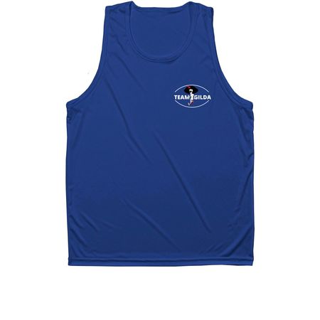 Team Gilda: 26.2, a True Royal Unisex Performance Tank (back-view)