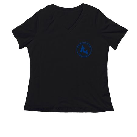 Saddle Lake Island Merch, a Black Women's Relaxed V-Neck Tee