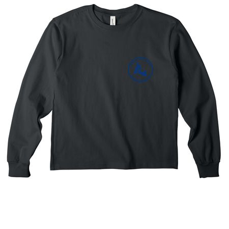 Saddle Lake Island Merch, a Dark Grey Youth Heavyweight Long Sleeve Tee