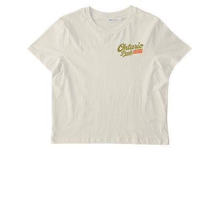 Ontario Peak, a Natural Raw Stanley/Stella Women?s Stella Muser Tee (back-view)