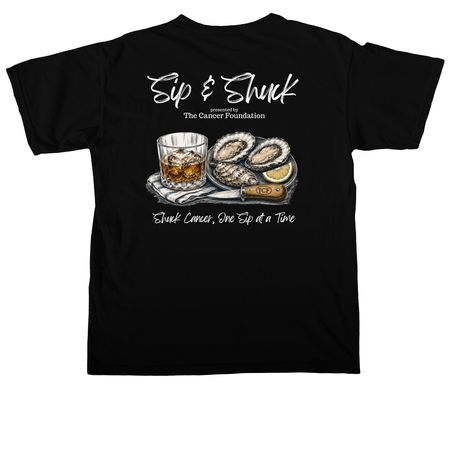 Represent 'Sip & Shuck' Year Round, a Black Comfort Colors Unisex Tee (back-view)