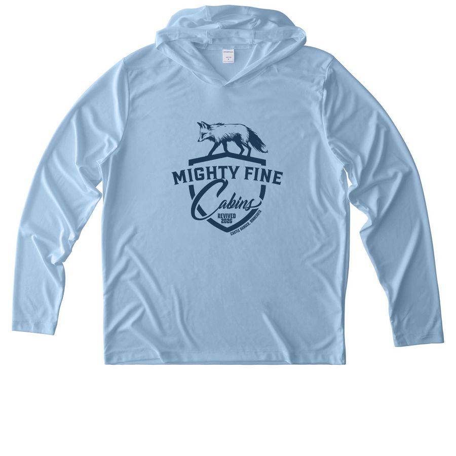 UV Hoodie, a Light Blue UV Performance Long Sleeve Hoodie