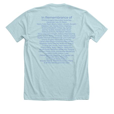 Mothers Day Remembrance (Batch 28), a Heather Ice Blue Premium Unisex Tee (back-view)
