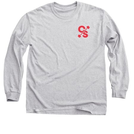 Collective Strength Red Classic Logo, a Sport Grey Classic Long Sleeve Tee