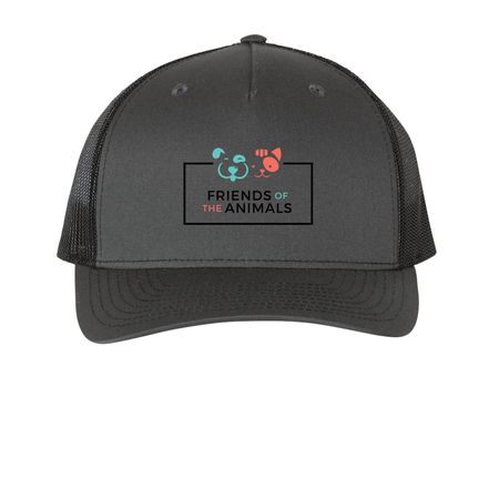 My Dog ears, a Charcoal/ Black Printed Five-Panel Trucker Cap