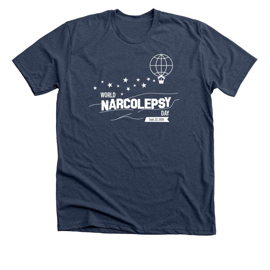 World Narcolepsy Day 2026 T-Shirts, a Heather Navy Premium Unisex Tee