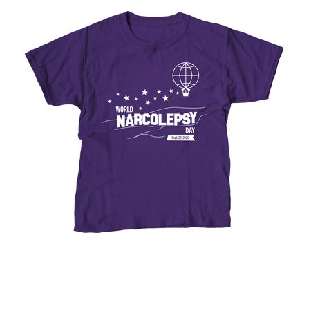 World Narcolepsy Day 2026 T-Shirts, a Purple Youth Unisex Tee