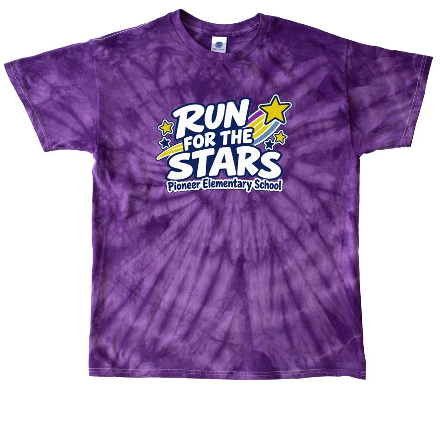 Run For the Stars, a Purple Classic Tie Dye Tee