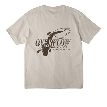 Young Adults Overflow, a Dust Unisex Heavyweight Tee (back-view)