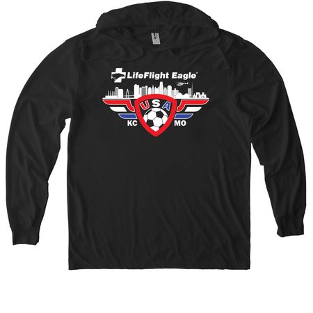 Supporter - LFE Soccer 26 Host City, a Space Black Allmade Eco Triblend Hoodie Tee