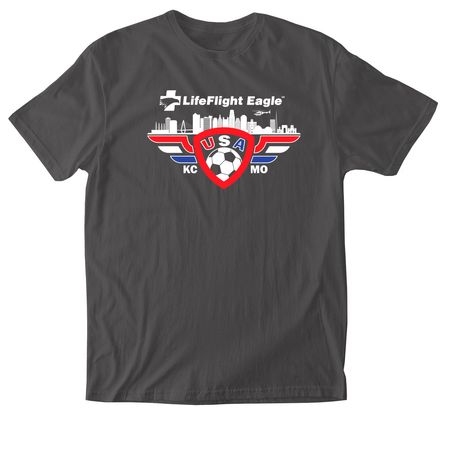 Supporter - LFE Soccer 26 Host City, a Charcoal Softstyle Cotton Tee
